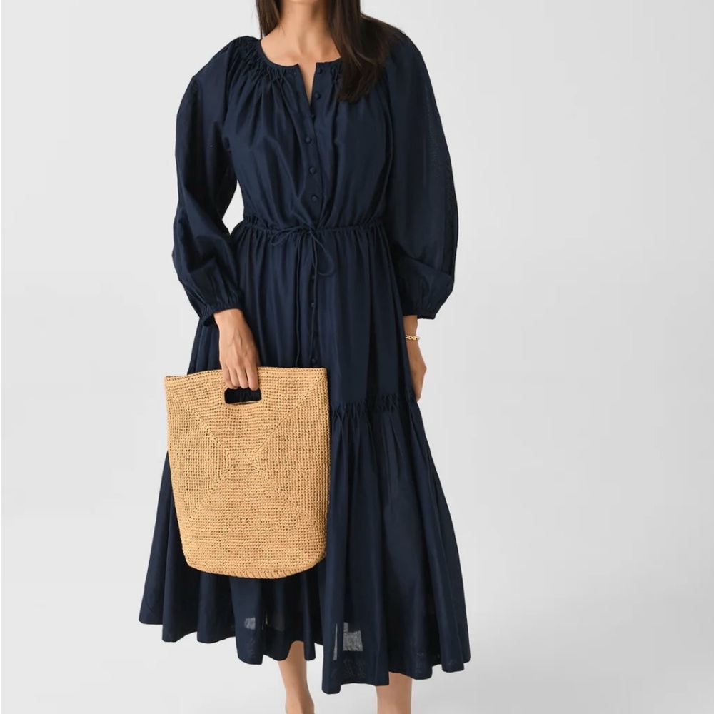 NWT Merlette Allegra Tiered Smocked Cotton Midi Dress